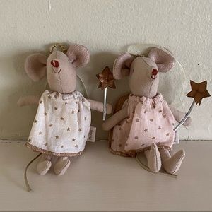 Maileg set of two angel mice ornament